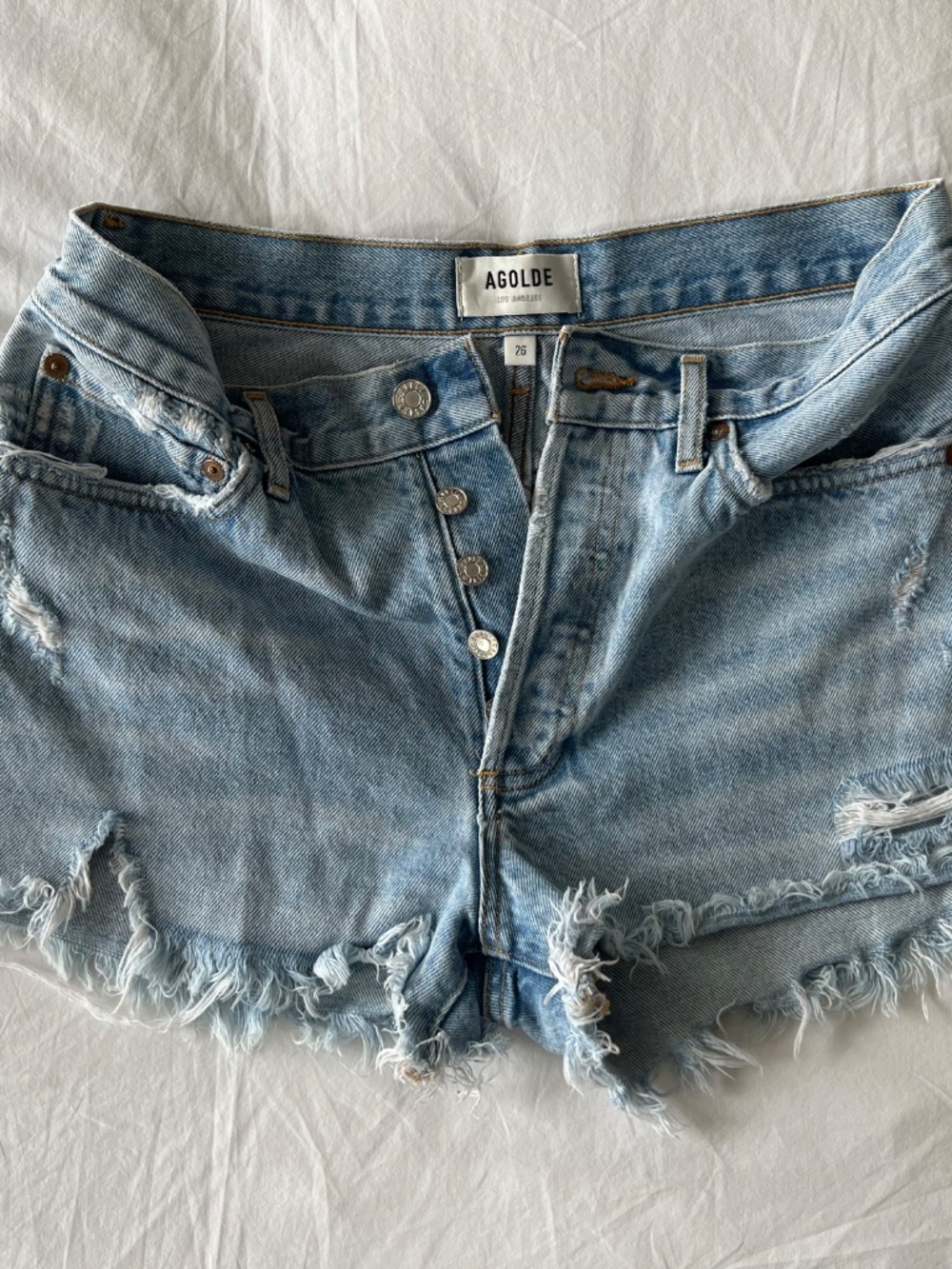 Agolde Parker Light Wash Jean Shorts Size 26